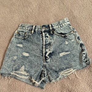 PacSun Light Blue Distressed Jean Shorts